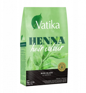 Prírodná hennová farba na vlasy - ČIERNA 60 g Vatika